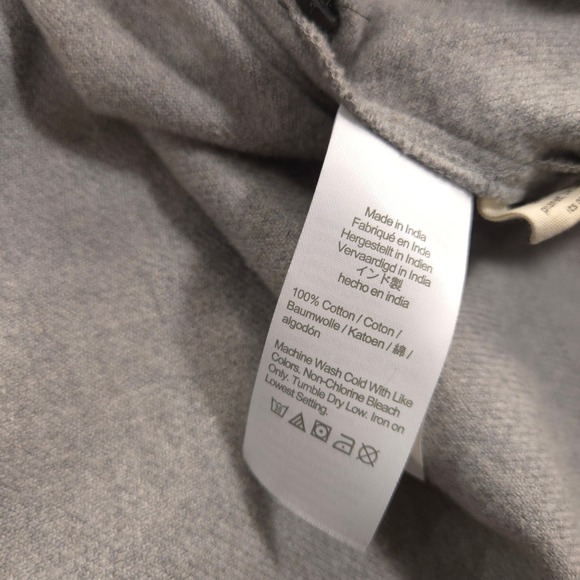 Madewell Flannel Shirt Womens XXL Light Gray Flap Pocket Oversized Ex Boyfriend - Picture 8 of 9